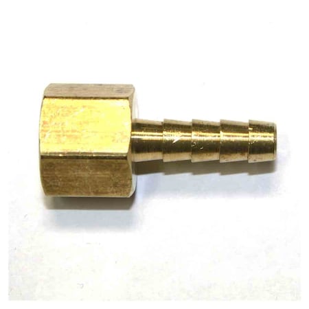 Interstate Pneumatics Brass Hose Fitting, Connector, 1/4 Inch Barb x 1/4 Inch Female NPT End, PK 6 FF44-D6